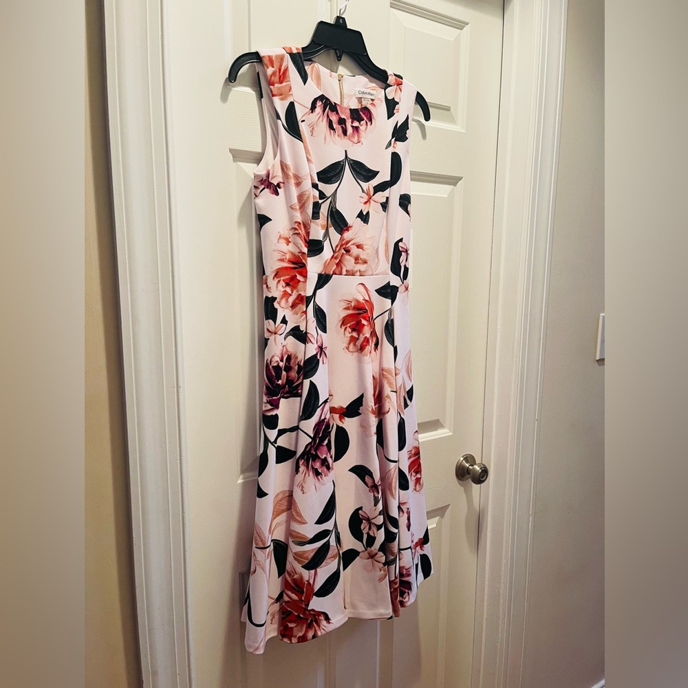 Calvin Klein Women's Floral Printed Fit Flare Dress 4 original $134+ tax